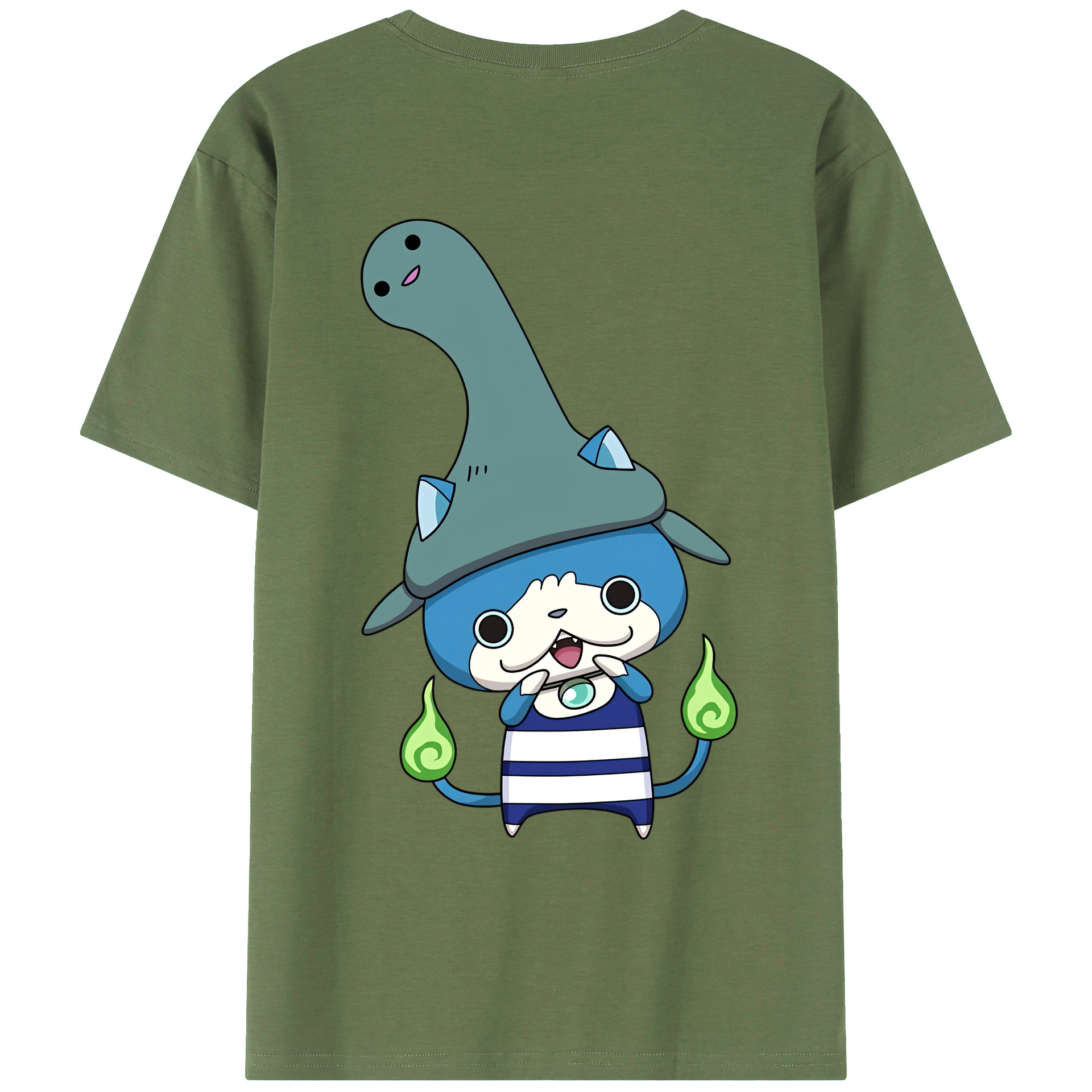 （画像用） 妖怪ウォッチ Yo-kai Watch 綿100％ メンズ半袖Tシャツ（バックプリント） 通気性